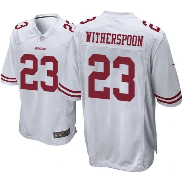 Men San Francisco 49ers #23 Ahkello Witherspoon Nike White Game Player NFL Jersey